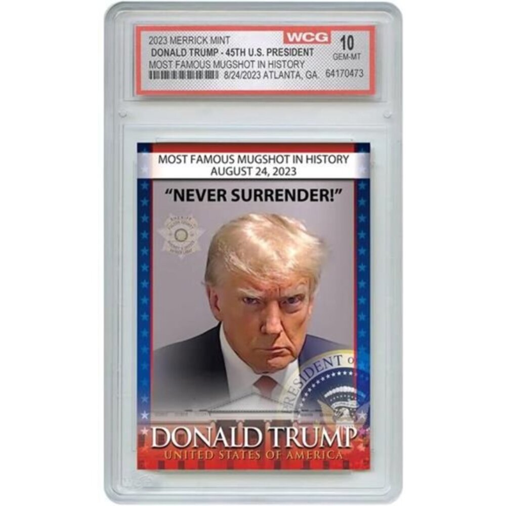 Trump Mugshot Collector Trading Card - Graded Gem Mint 10 - Trump Collectibles